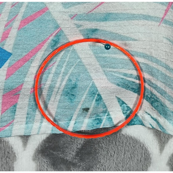 Royaura Hawaiian Shirt Mens 4XL Blue Pink Palm Leaf Aloha Vacation Button Up - Picture 8 of 9